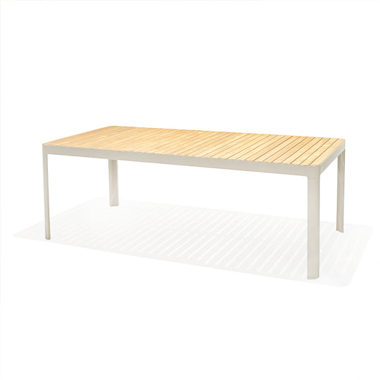 Mesa exterior madera/blanca Portals Light 209x105cm